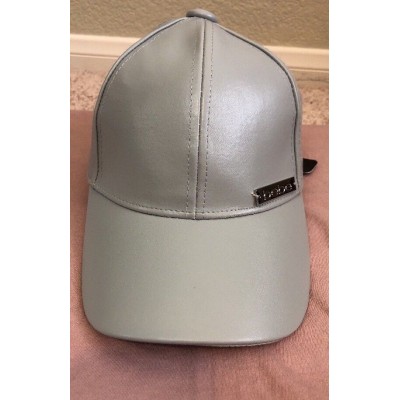 Bebe Baseball Hat Gray Faux Leather Bebe Logo Authentic NWT   eb-45448654
